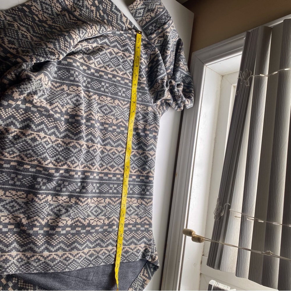 Roots Canada Fair Isle Open Cardigan Sweater Blue Nordic Knit Size Medium Office - Picture 15 of 15